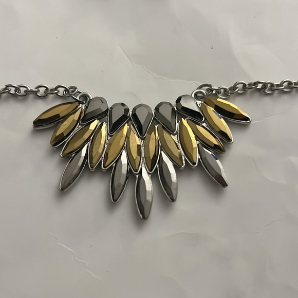 Crown Couture Silver and Brass Gem Necklace - Picture 5 of 6